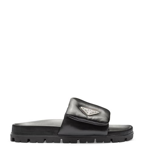 prada black slide|Prada padded slides women's.